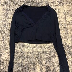 Elegant Navy Blue Women's Top